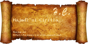 Hajmási Cirilla névjegykártya